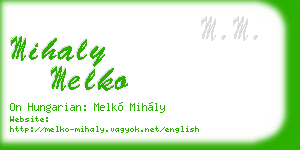 mihaly melko business card